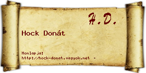 Hock Donát névjegykártya